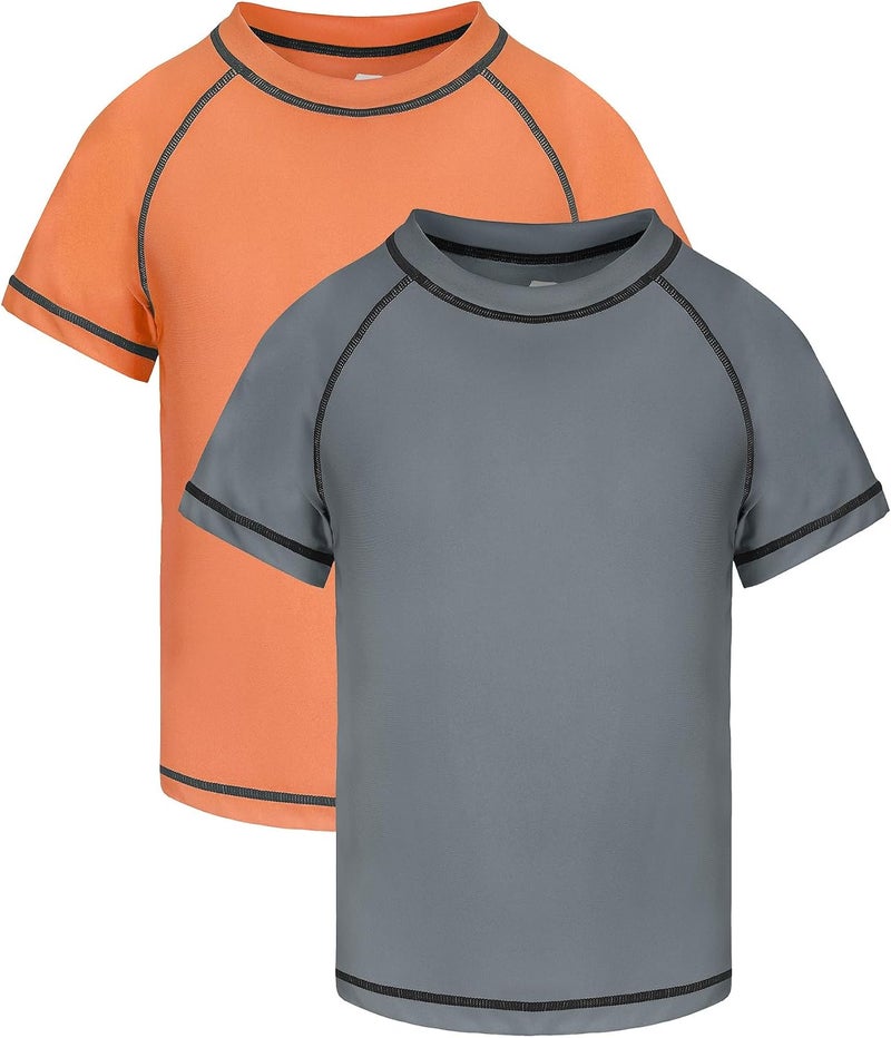 Zoofly Boys Rash Guard Swim Shirt Short Sleeve UPF 50+ Sun Protection Rash Vest Toddler Kids Rashguard Swimming Shirt - Image 1