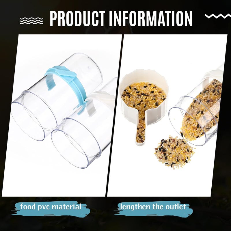 Weewooday 4 Pieces Automatic Bird Feeder Cage Water Dispenser Bird Water Feeder Hamster Cage Waterer Accessory Drinker Bottle for Hamster Parrot(Cute Style,Blue, White,490 ml) - Image 3