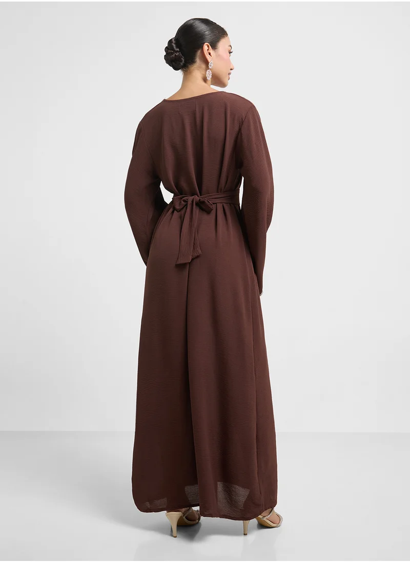 hayas closet Bead Lace & Belt Jalabiya