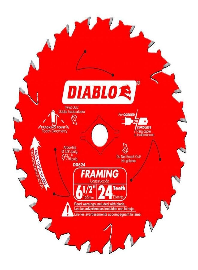 Diablo D0624A: 6-1/2" x 24-Teeth Framing Saw Blade for Wood - Image 4