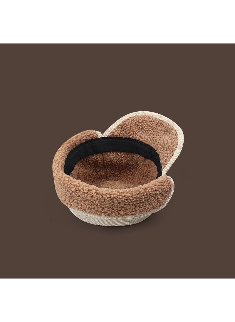 Thickened Lamb Wool Warm Duckbill Cap Creamy-white