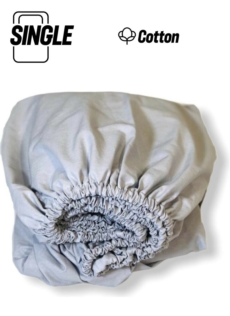 Bebek Özel Baby Special Cotton Baby and Kids Elastic Sheet Plain Gray 80X160  - Image 1