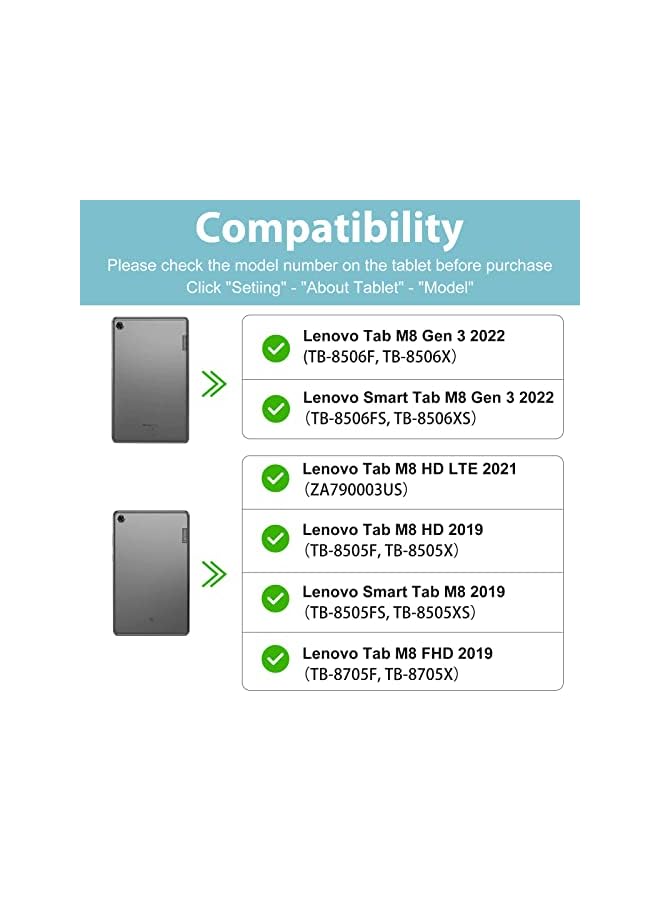 Procases For Lenovo Tab M8 / Tab M8 Hd Lte/Smart Tab M8 / Tab M8 Fhd Case, Slim Lightweight Stand Hard Shell Protective Cover For Lenovo Tab M8 Hd/Tab M8 Hd Lte/Smart Tab M8 / Tab M8 Fhd -Black - Image 2