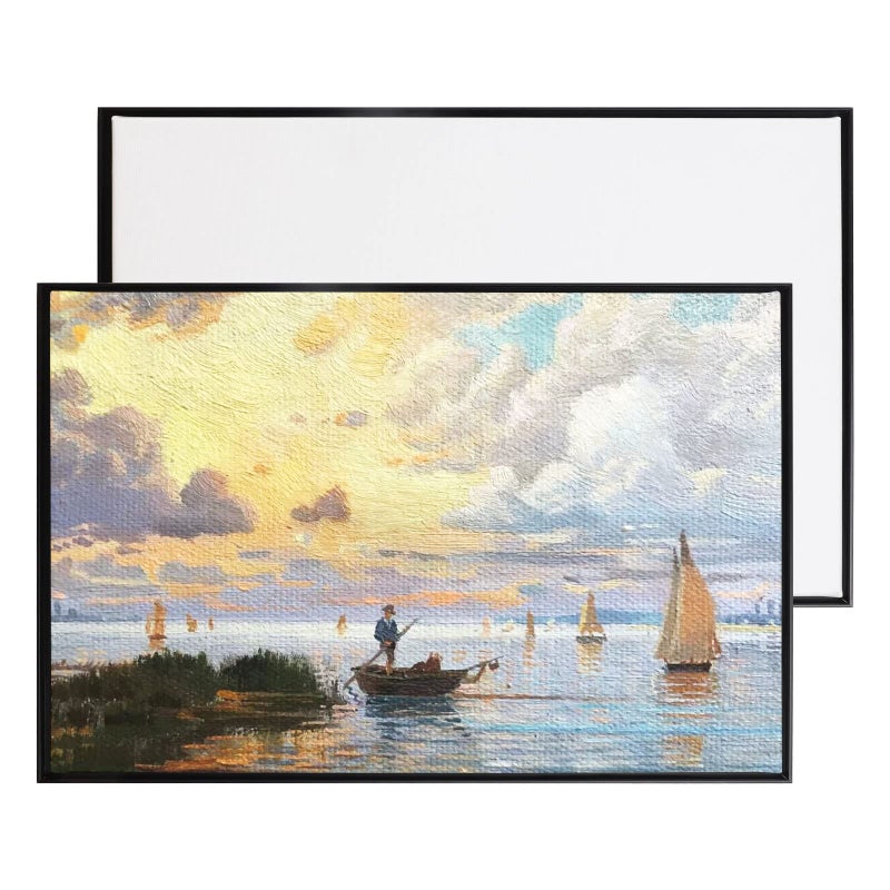 Podronale 16x20 Aluminum Canvas Frame with 910 Thickness Blank Stretched Canvas for DIY Oil Painting Black2 Canvas2Frames