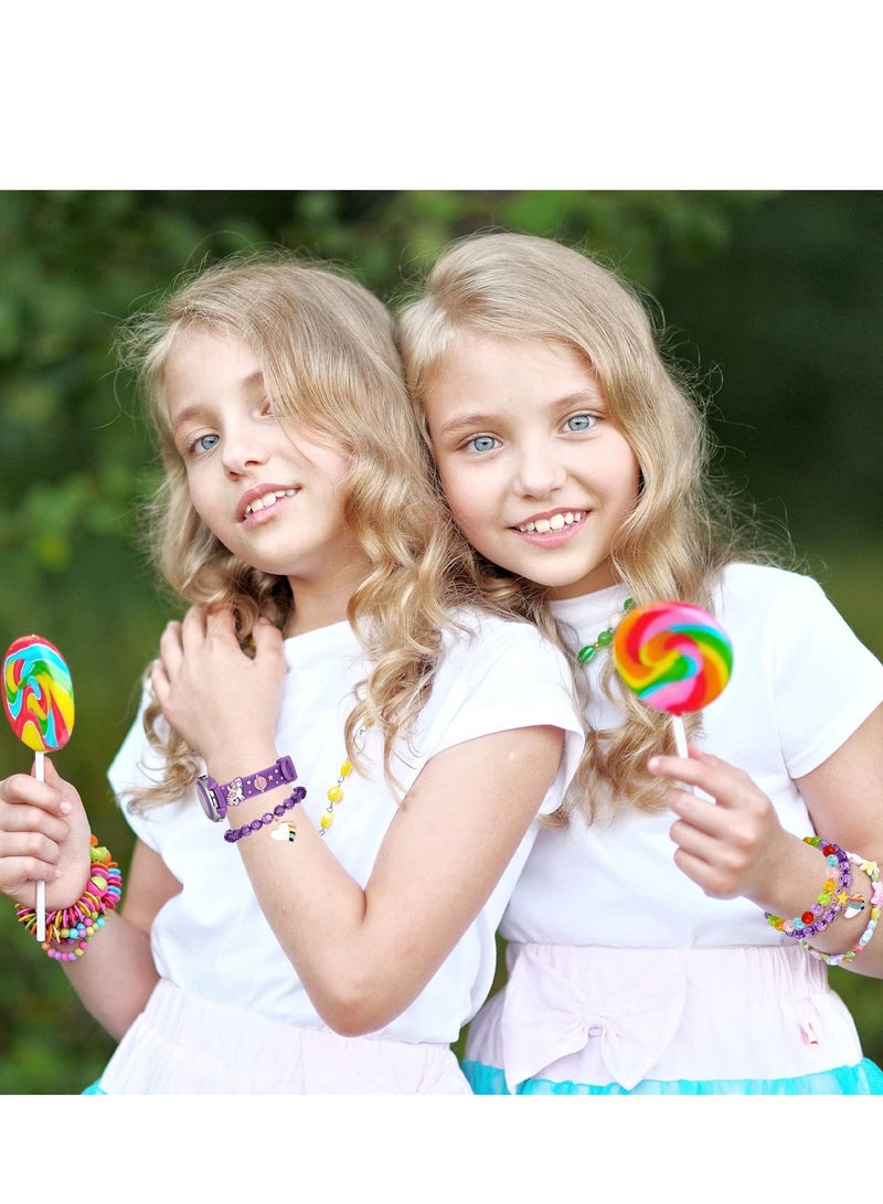 Sweet seven مجموعة ساعات أطفال مكونة من 3 قطع بطابع وحيد القرن: ساعة رقمية مقاومة للماء مع منبه وساعة إيقاف وسوار وحيد القرن - هدية لا تشوبها شائبة للعودة إلى المدرسة وعيد ميلاد للفتيات من سن 3 إلى 10 سنوات باللون الأرجواني - Image 4