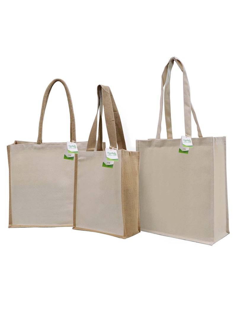 teggbag teggbag Reusable Multi Purpose Shopping and Beach Jute Bags Pack of 6  - Image 2