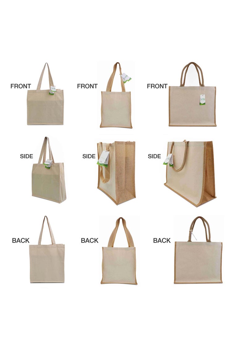 teggbag teggbag Reusable Multi Purpose Shopping and Beach Jute Bags Pack of 6  - Image 3
