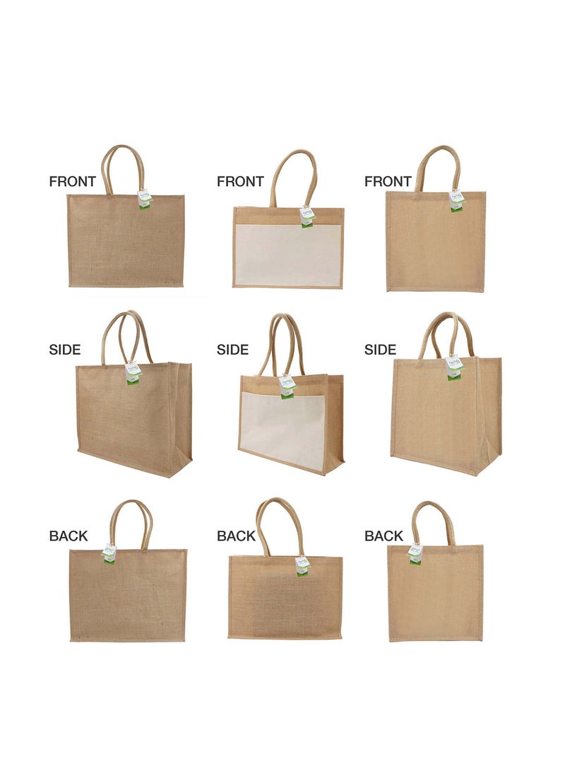 teggbag teggbag Reusable Multi Purpose Shopping and Beach Jute Bags Pack of 6  - Image 5