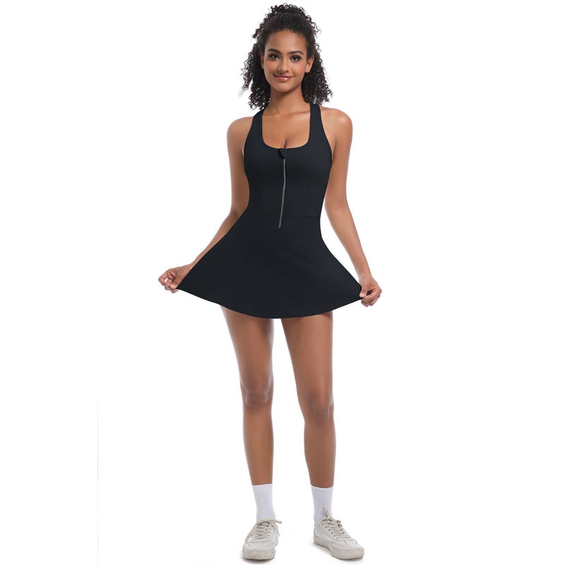 New Cross-Border Nude-Feel Anti-Exposure Base Sports Dress - Outdoor Running, Fitness, Yoga & Tennis - Image 4