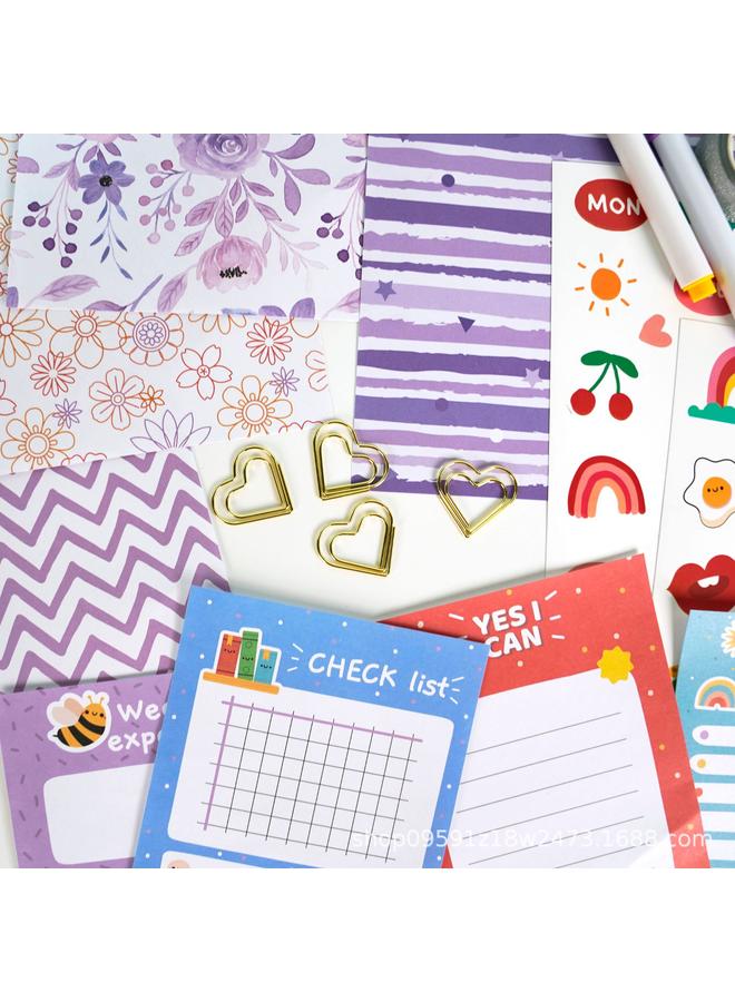 Bluejw DIY JOURNAL SET Children Girls Notebook Stationery Gift Box Hand Account Purple Diary Suit - Image 5