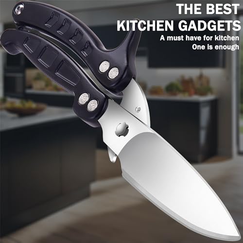 SLEMOON Kitchen Shears Heavy Duty Poultry Shears Meat Cutting Dishwasher Safe and Stainless Food Kitchen Scissors for Chicken Turkey Thanksgiving,Black - Image 4