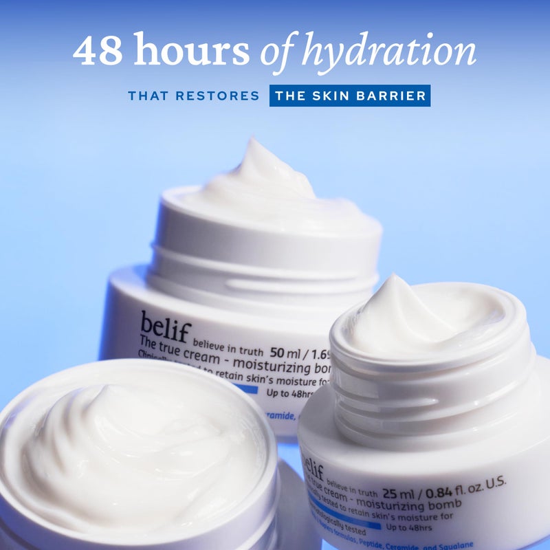 belif Moisturizing Bomb â€“ Daily Ceramide Moisturizer with Peptide & Squalane, 48hr Hydration & Anti-Aging Cream, Milky & Lightweight, Restores Skin Barrier, Korean Skincare, 1.68 fl oz (50ml) - Image 2