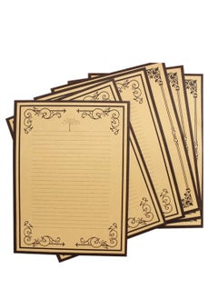 SYOSI 8 Sheets Vintage Lined Stationery Paper for Writing Letters, Elegant Antique Lined Sheets Perfect for Writing Poems Lyrics Letters Office Notes Wedding Invitations and Printing Supplies 7 x 9In  - Image 1