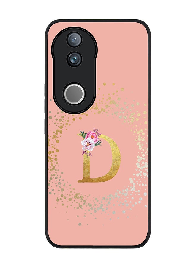 Stylizedd For Vivo V50 / vivo V50e 5G Case,Slim fit Camera Protection, Shockproof Thin Phone cover  - Custom Monogram Floral - D  (Rose Pink ) - Image 1