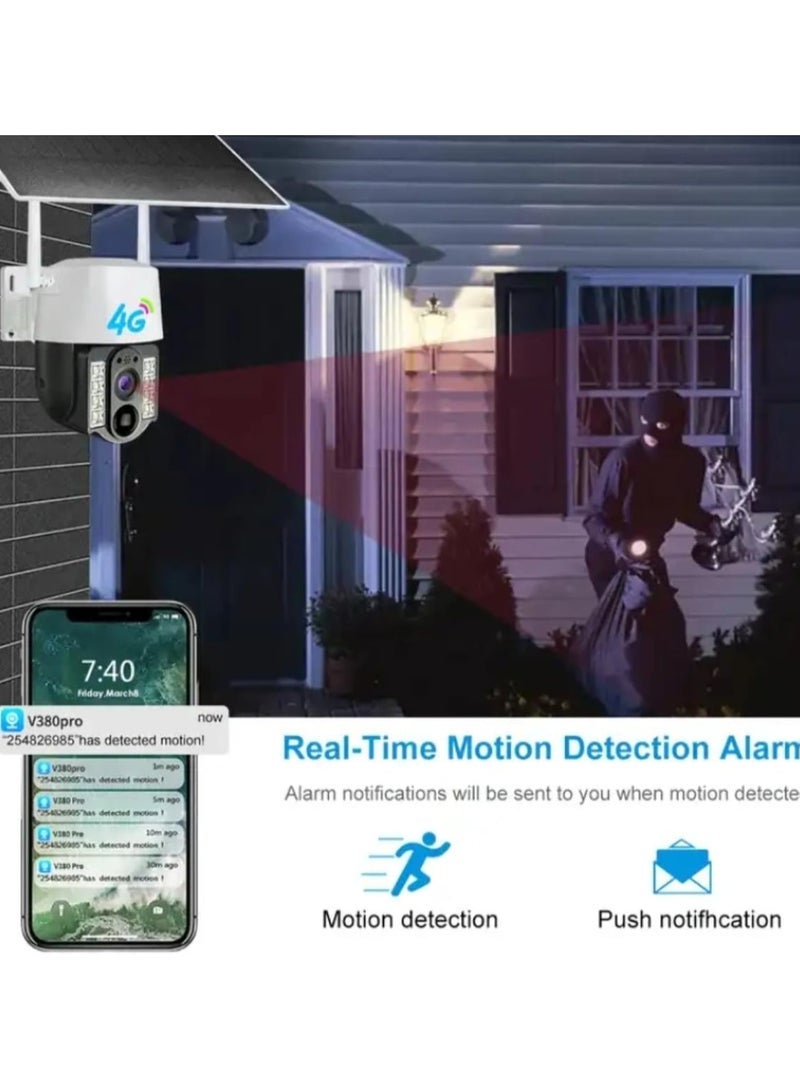 JAJEEK Wireless 4G Solar Security Camera | Outdoor HD Battery Powered CCTV with Motion Detection, AI Human Recognition, Spotlight Siren Alarm, Color Night Vision & Waterproof Design - Image 2