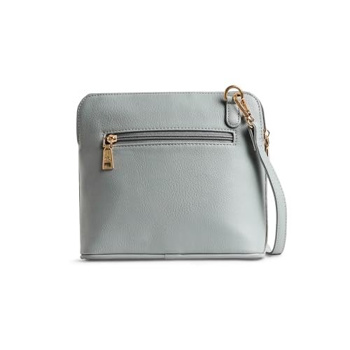 Caprese Siji Tresana Small Crossbody Bag for Women | Kashida Embroidery Sling with Adjustable & Detachable Strap, Secured Zip Closure | Stylish & Spacious Handbag for Everyday Use & Travel (Grey) - Image 5