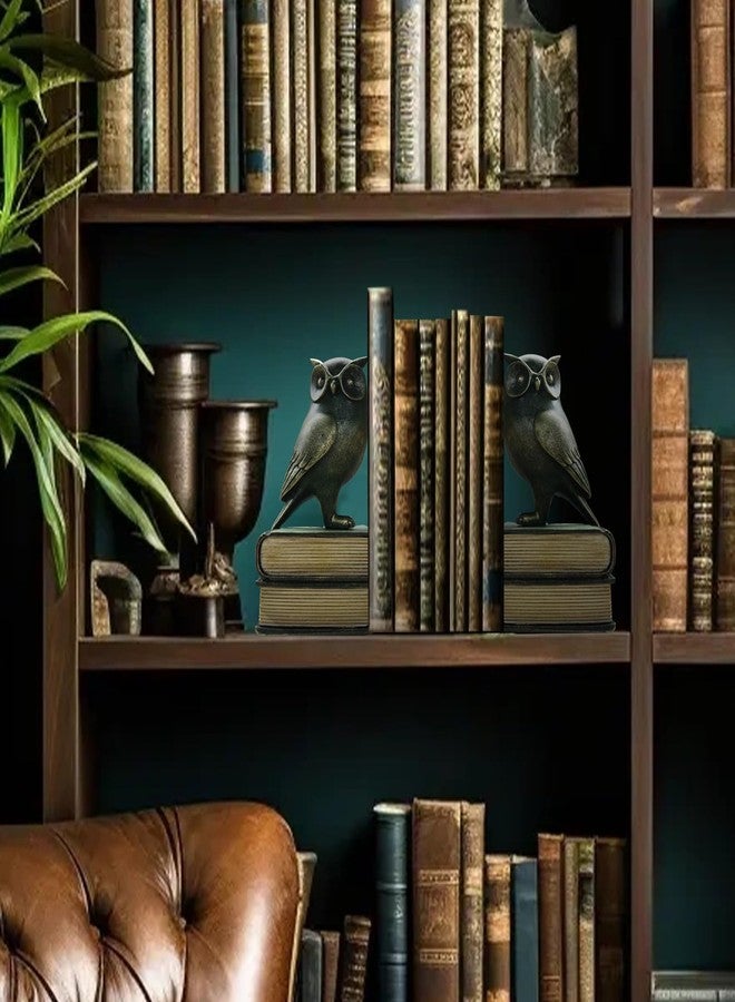 Dosker Book Ends for Shelves,Owl Decorative Bookends,Cute Animal Book Holders for Kids Rooms,Offices and Bedrooms(Retro Bronze) - Image 4