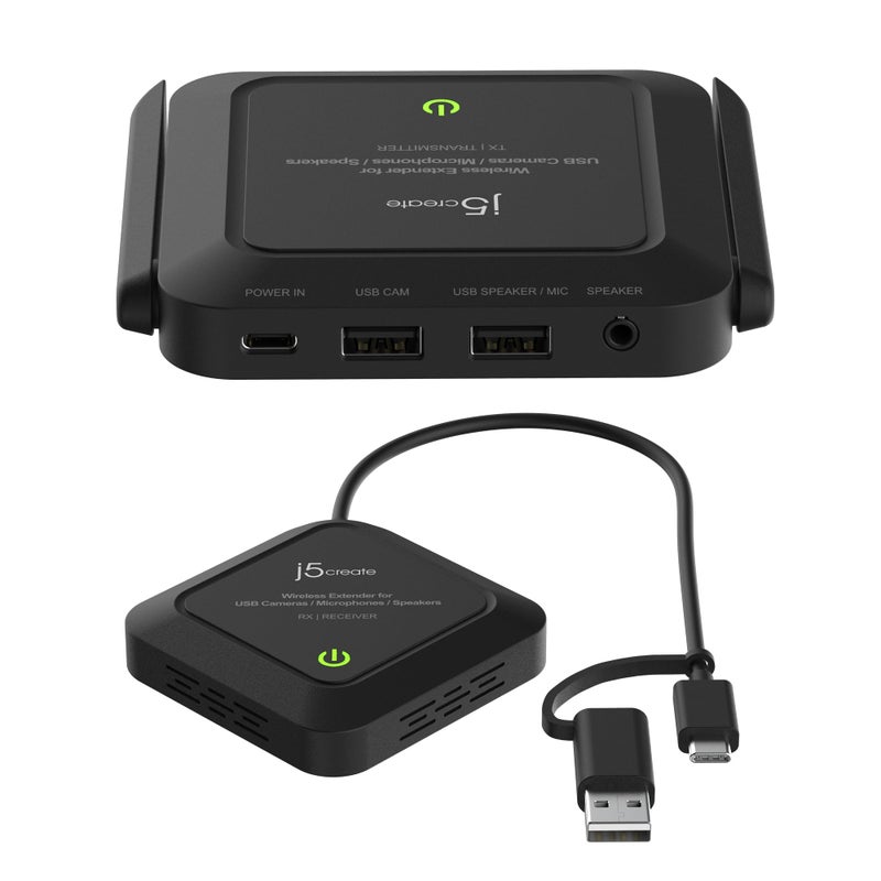 j5create Wireless Extender for USB Webcam, Microphones, or Speakers, Ideal for Streaming & Conferencing, No USB Mouse/Keyboard Compatibility (JVW120) - Image 2