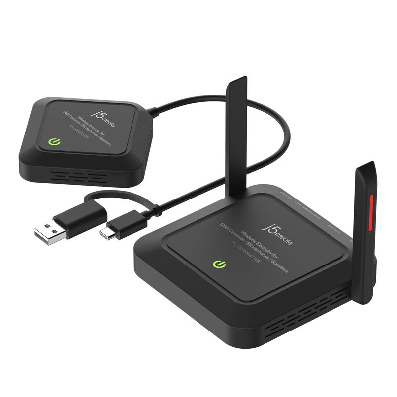 j5create Wireless Extender for USB Webcam, Microphones, or Speakers, Ideal for Streaming & Conferencing, No USB Mouse/Keyboard Compatibility (JVW120) - Image 1