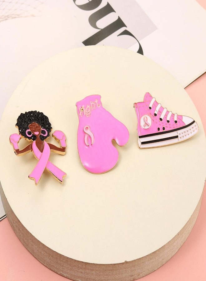 YAHPERN Breast Cancer Awareness Pins for Women Enamel Pink Ribbon Lapel Pins Fight Breast Cancer Brooches Heart Hope Butterfly Brooch Pins Breast Cancer Awareness Jewelry Accessories Outfits (Style F) - Image 5