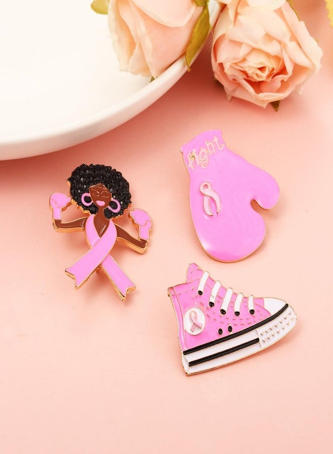 YAHPERN Breast Cancer Awareness Pins for Women Enamel Pink Ribbon Lapel Pins Fight Breast Cancer Brooches Heart Hope Butterfly Brooch Pins Breast Cancer Awareness Jewelry Accessories Outfits (Style F) - Image 4