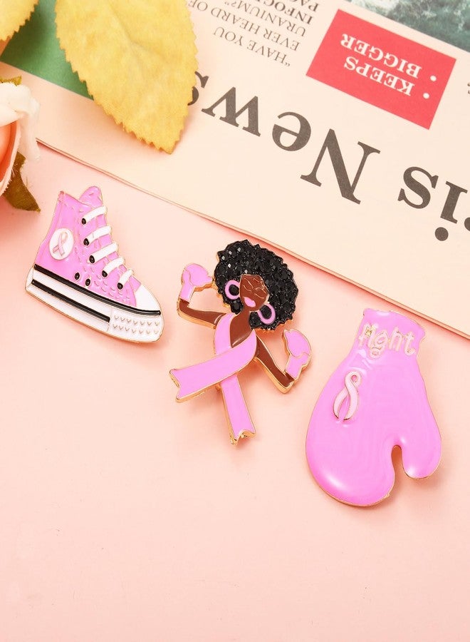 YAHPERN Breast Cancer Awareness Pins for Women Enamel Pink Ribbon Lapel Pins Fight Breast Cancer Brooches Heart Hope Butterfly Brooch Pins Breast Cancer Awareness Jewelry Accessories Outfits (Style F) - Image 2