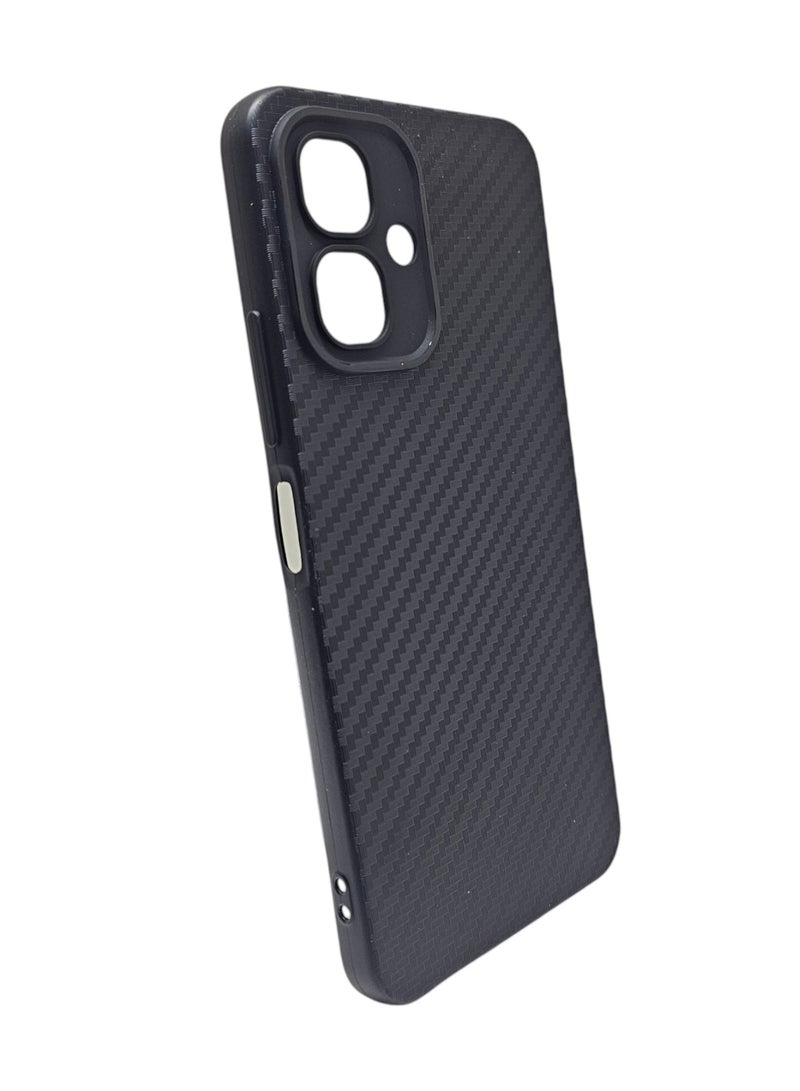 Carbon Fiber Back Cover For Infinix Smart 10 - Black - Image 2