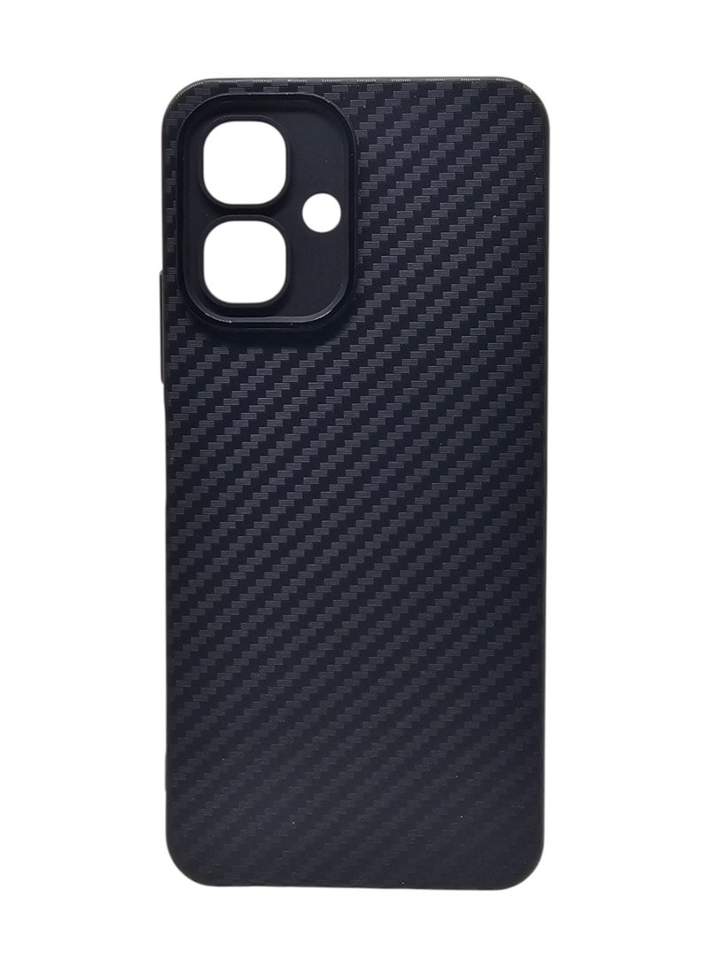 Carbon Fiber Back Cover For Infinix Smart 10 - Black - Image 1