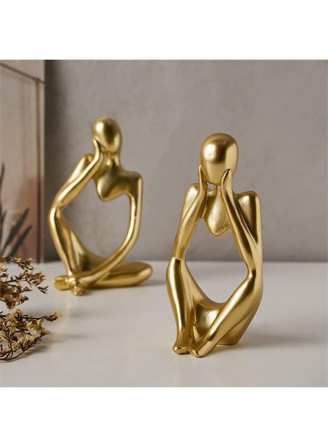 هومستر 3 أجهزة كمبيوتر شخصية المفكر التماثيل والمنحوتات, مجرد نمط المنحوتات, هدايا التدفئة المنزلية, ديكورات التدفئة المنزلية, غرفة المعيشة ديكورات مكتب الطعام, الذهبي - Image 4