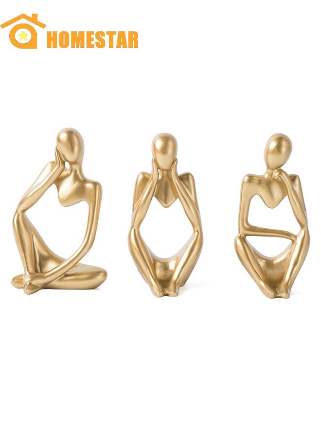 هومستر 3 أجهزة كمبيوتر شخصية المفكر التماثيل والمنحوتات, مجرد نمط المنحوتات, هدايا التدفئة المنزلية, ديكورات التدفئة المنزلية, غرفة المعيشة ديكورات مكتب الطعام, الذهبي - Image 1