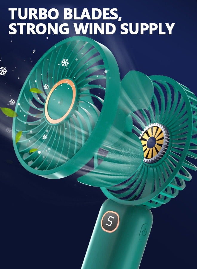 مروحة محمولة محمولة - مروحة شخصية 5 تروس - مروحة صغيرة متعددة الوظائف - شاشة رقمية مروحة صامتة - مروحة جيب طويلة التحمل - Image 5