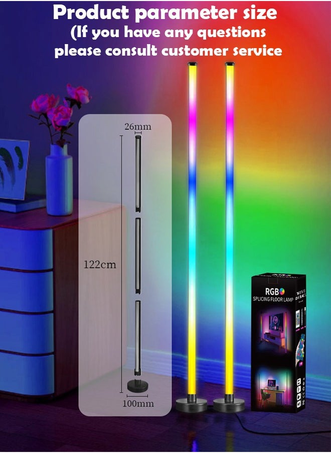 ZCM-HAPPY - LED Fantasy RGB Floor Pickup Light - 120CM Double-Branch Splicing Design with Round Base, APP, Remote and Wired Control, Ideal for Living Room, Bedroom, Gaming & Decorative Night Light - Image 1