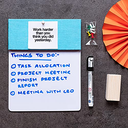 IVEI Combination Pin and White Board - Dry Erase and Bulletin Combo for Kids Study Room, Office, School, Home - Wall Hanging Dual Board - Blue - Image 2