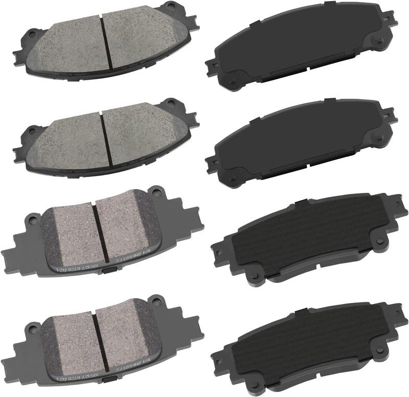 cciyu Front Rear Ceramic Brake Pads Kits 8pcs for Lexus RX350, RX450h, Toyota Highlander, Sienna - Image 1
