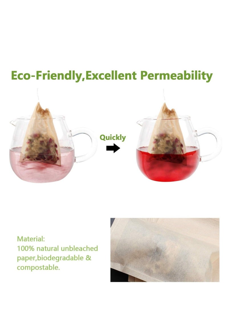 NIBEMINENT 100Pcs Disposable Tea Bags for Loose Leaf Tea, Empty 100% Natural Wood Pulp Paper Material, Unbleached Filter with Drawstring (7*9cm) - Image 2