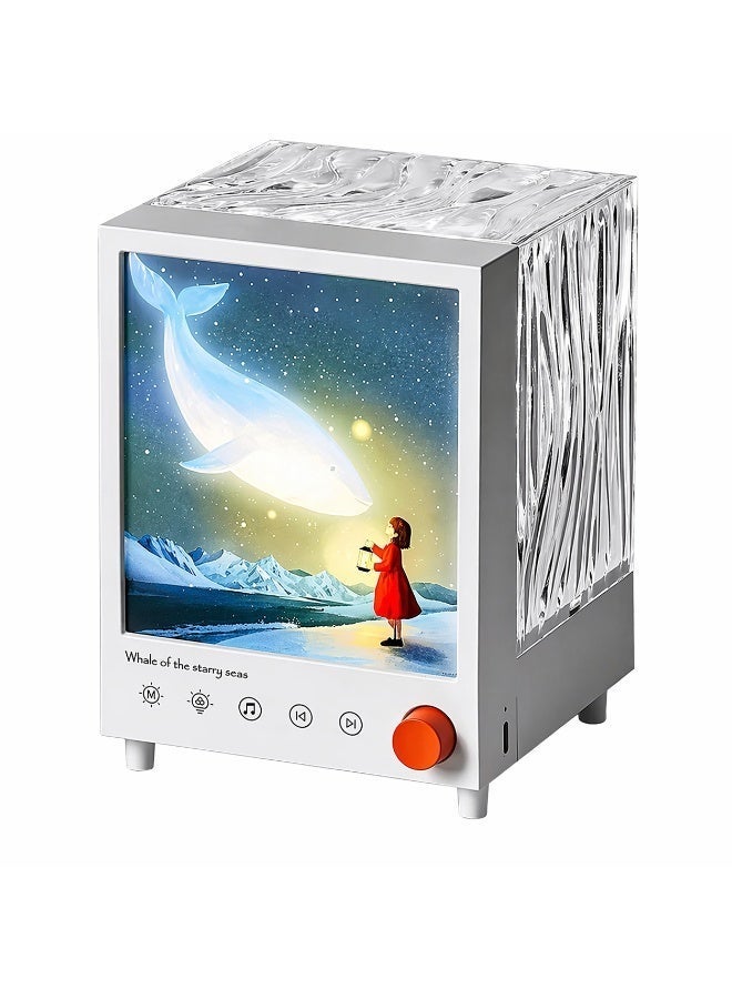 Aurora Box S10 Night Light with Bluetooth Speaker – LED Aurora Lamp, 7-Color Ambient Mood Light, White Noise Sleep Aid, Smart Touch Control, Bluetooth 5.3 Hi-Fi Wireless Speaker (5W), Rechargeable Bedroom Night Lamp, Modern Aesthetic Home Décor Light, Table Lamp, Decorative Ambient Lighting for Kids and Adults - Image 1