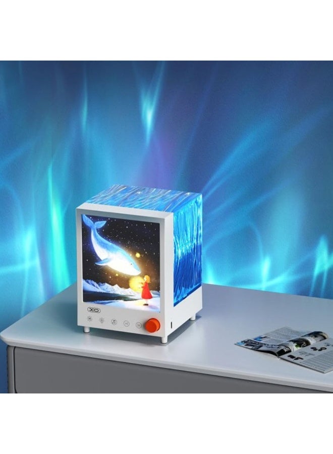 Aurora Box S10 Night Light with Bluetooth Speaker – LED Aurora Lamp, 7-Color Ambient Mood Light, White Noise Sleep Aid, Smart Touch Control, Bluetooth 5.3 Hi-Fi Wireless Speaker (5W), Rechargeable Bedroom Night Lamp, Modern Aesthetic Home Décor Light, Table Lamp, Decorative Ambient Lighting for Kids and Adults - Image 2