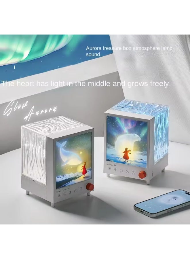 Aurora Box S10 Night Light with Bluetooth Speaker – LED Aurora Lamp, 7-Color Ambient Mood Light, White Noise Sleep Aid, Smart Touch Control, Bluetooth 5.3 Hi-Fi Wireless Speaker (5W), Rechargeable Bedroom Night Lamp, Modern Aesthetic Home Décor Light, Table Lamp, Decorative Ambient Lighting for Kids and Adults - Image 3