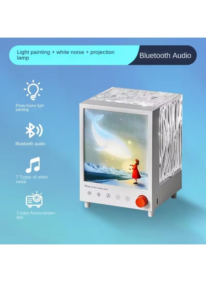 Aurora Box S10 Night Light with Bluetooth Speaker – LED Aurora Lamp, 7-Color Ambient Mood Light, White Noise Sleep Aid, Smart Touch Control, Bluetooth 5.3 Hi-Fi Wireless Speaker (5W), Rechargeable Bedroom Night Lamp, Modern Aesthetic Home Décor Light, Table Lamp, Decorative Ambient Lighting for Kids and Adults - Image 4