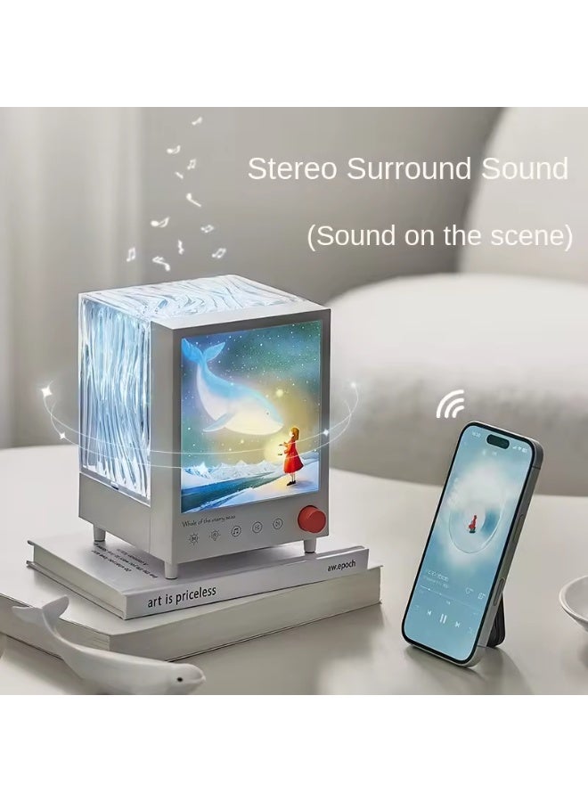 Aurora Box S10 Night Light with Bluetooth Speaker – LED Aurora Lamp, 7-Color Ambient Mood Light, White Noise Sleep Aid, Smart Touch Control, Bluetooth 5.3 Hi-Fi Wireless Speaker (5W), Rechargeable Bedroom Night Lamp, Modern Aesthetic Home Décor Light, Table Lamp, Decorative Ambient Lighting for Kids and Adults - Image 5