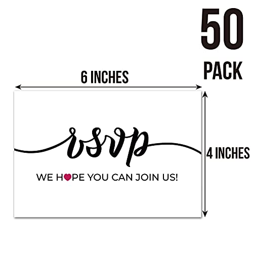 TENTADO RSVP Postcards, 50 Pack Rsvp Cards, Response Cards, Reply Cards Perfect for Wedding, Bridal Shower, Baby Shower, Birthday, Engagement, Bachelorette Party Invitations, 4X6 Inch. - Image 3