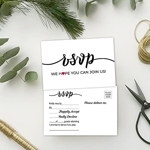 TENTADO RSVP Postcards, 50 Pack Rsvp Cards, Response Cards, Reply Cards Perfect for Wedding, Bridal Shower, Baby Shower, Birthday, Engagement, Bachelorette Party Invitations, 4X6 Inch. - Image 2