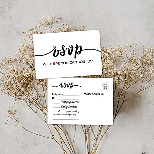 TENTADO RSVP Postcards, 50 Pack Rsvp Cards, Response Cards, Reply Cards Perfect for Wedding, Bridal Shower, Baby Shower, Birthday, Engagement, Bachelorette Party Invitations, 4X6 Inch. - Image 5