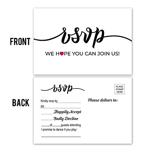 TENTADO RSVP Postcards, 50 Pack Rsvp Cards, Response Cards, Reply Cards Perfect for Wedding, Bridal Shower, Baby Shower, Birthday, Engagement, Bachelorette Party Invitations, 4X6 Inch. - Image 4