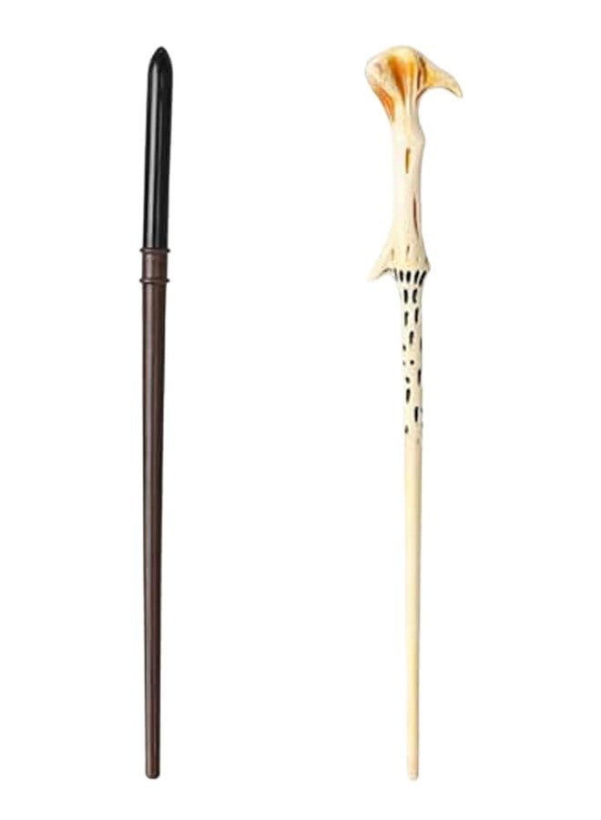 Buildcon 2 PCS Magic Stick Set for Cosplay and Role-Playing Games, Wizard Theme Party Accessories for Fantasy Events and Stage Performances, White and Black Prop Wands Collection - Image 1