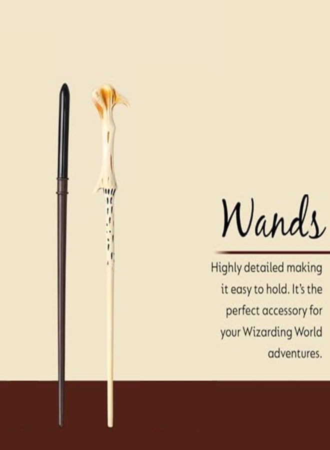 Buildcon 2 PCS Magic Stick Set for Cosplay and Role-Playing Games, Wizard Theme Party Accessories for Fantasy Events and Stage Performances, White and Black Prop Wands Collection - Image 3