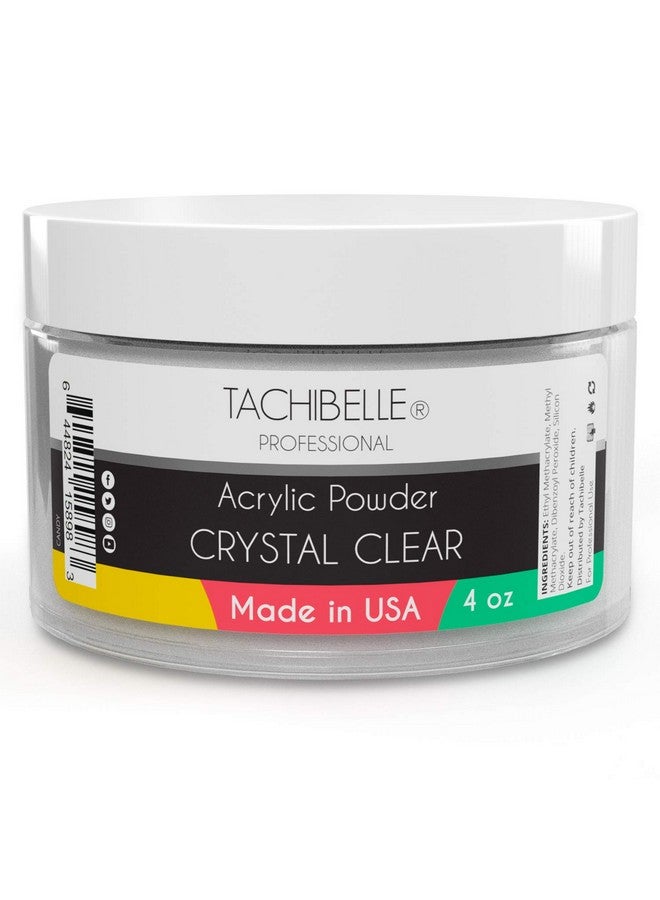 Tachibelle Tachibelle Professional Acrylic Nail System Acrylic Powder, 4 oz. Made in USA. Used in Professional Salons. (Crystal Clear 4oz)  - Image 1