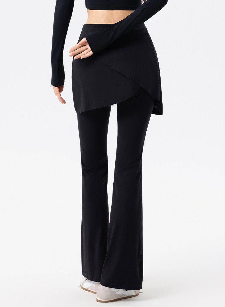 SVL Noor Modest Activewear Flared Leggings with Skirt Overlay - Image 4