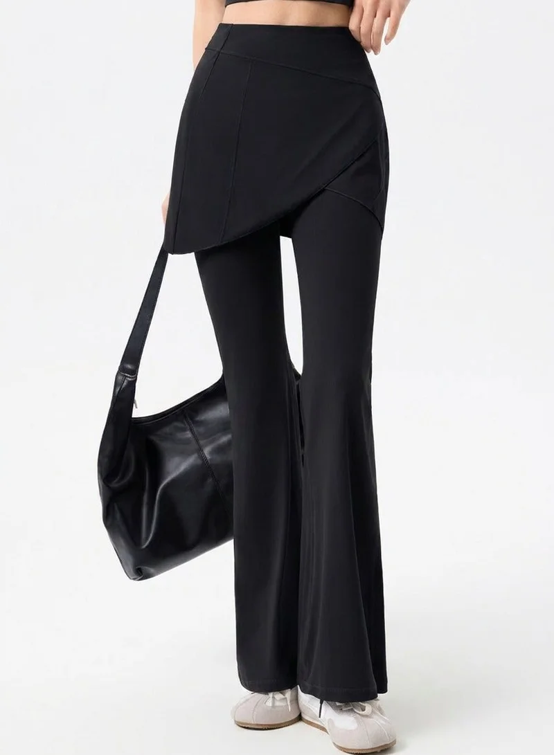 Svl Black Noor Modest Flared Leggings with Skirt for Women | Best Price UAE