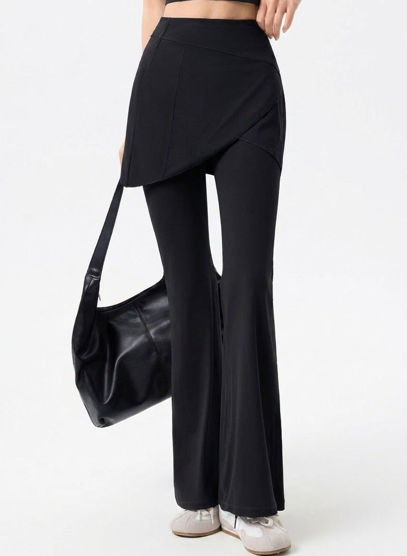 SVL Noor Modest Activewear Flared Leggings with Skirt Overlay - Image 3